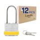 thumbnail image 1 of Lanube Lock Candado con llave laminada (1-9/16"" 40 mm) Candados con llaves iguales Grillete largo Aro de plástico amarillo marcado Paquete de 12, 1 of 1