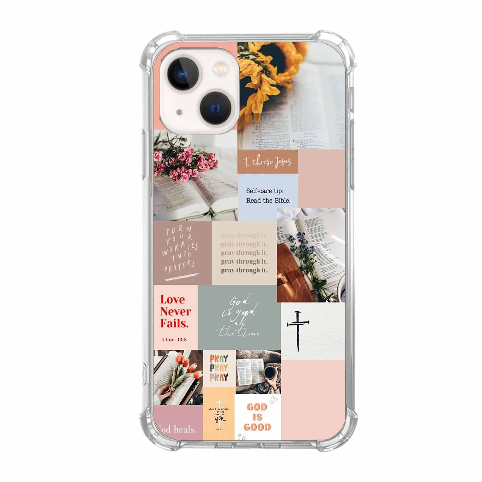 Christian Bible Verse Collage Case for iPhone 14,Aesthetic Art Design