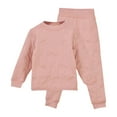 thumbnail image 3 of CUZIBR Girls Thermal Underwear Winter Outfits Wool Thick Lined Warm Long Sleeve Round Neck Pullover Top And Pants Comfy Loungewear Outwear Daily Wear,Pink,4-5 Years, 3 of 3