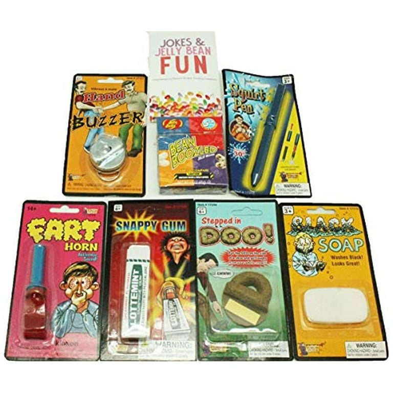 Practical Joke Gifts 7 Pc Stocking Stuffers For Kids Jelly Belly Bean Boozled Fart Horn And More