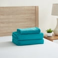 thumbnail image 4 of Nestl 2 Pc Cut Plush Reversible Duvet Cover and Sham Set with Zipper Closure & Corner Ties - 100% Soft Hypoallergenic Microfiber Decorative Comforter Cover Twin, Teal Blue, 4 of 8