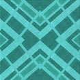thumbnail image 1 of Ahgly Company Machine Washable Indoor Square Transitional Dark Cyan Green Area Rugs, 7' Square, 1 of 7