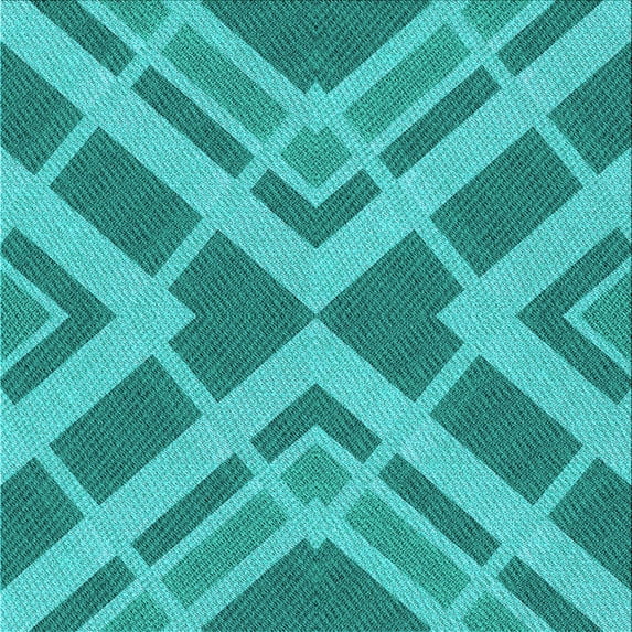 Ahgly Company Machine Washable Indoor Square Transitional Dark Cyan Green Area Rugs, 7' Square