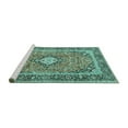 thumbnail image 2 of Ahgly Company Machine Washable Indoor Rectangle Persian Turquoise Blue Traditional Area Rugs, 6' x 9', 2 of 4