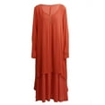 thumbnail image 3 of Robe Décontractée Ample pour Femme, Unie, à Manches Longues, Boho, Longue, Maxi, 3 of 7
