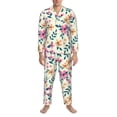 thumbnail image 3 of Balery Cute Flower Pattern Pajama Sets for Men Long Sleeve 2 Piece Sleepwear Loungewear Sets Soft PJ's with Pockets Long Sleeve Comfy Pj Sets-Large, 3 of 7