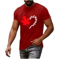 thumbnail image 6 of Vmvidoty Men Casual Round Neck Printing Pullover Fitness Sports Shorts Sleeves T Shirt Blouse Independence Day Wine L, 6 of 7