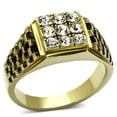 thumbnail image 1 of Men IP Gold Stainless Steel Ring with Top Grade Crystal in Clear - Size 10, 1 of 1