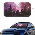 thumbnail image 2 of Xixirimido Car Windshield Sun Shade Car Sun Visor Block UV Rays Foldable Automotive Windshield Sunshades Front Window Sun Blocker Keep Your Vehicle Cool, Forest Starry Night Pink, 2 of 8