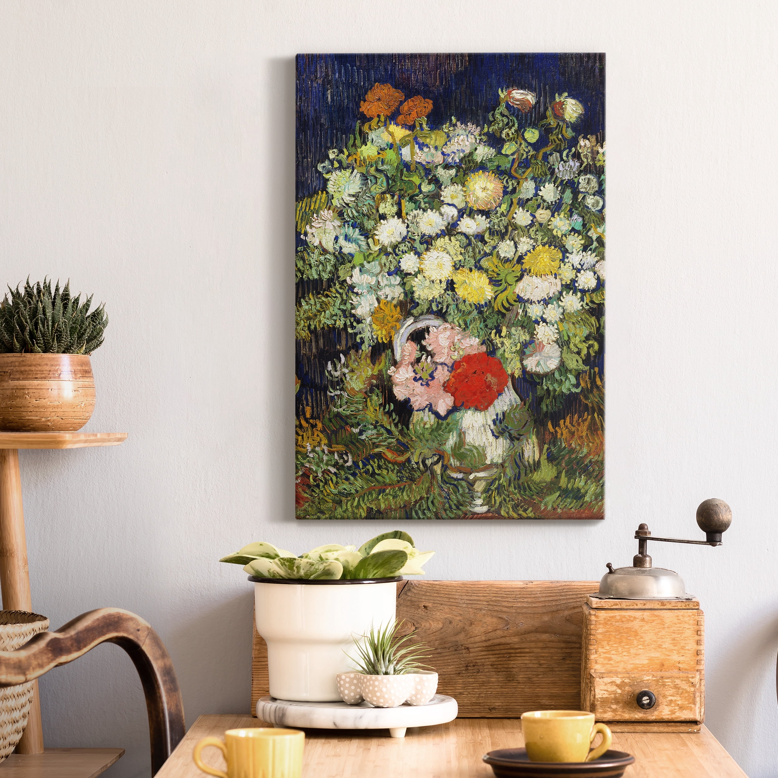 Bouquet of Flowers in a Vase Premium Gallery Wrapped Canvas - Ready to Hang - 8 x 12