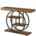thumbnail image 5 of GVN Entryway Table, Side Table, Display Table,41.3" Console Table, Industrial 4-Tier Sofa Entryway Table with Circle Base, Rustic Brown, 5 of 7