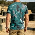 thumbnail image 6 of Workout Shirts for Men Camo Print Quick Dry Gym Moisture Wicking Short Sleeve T-Shirts for Running Athletic Casual, 6 of 7