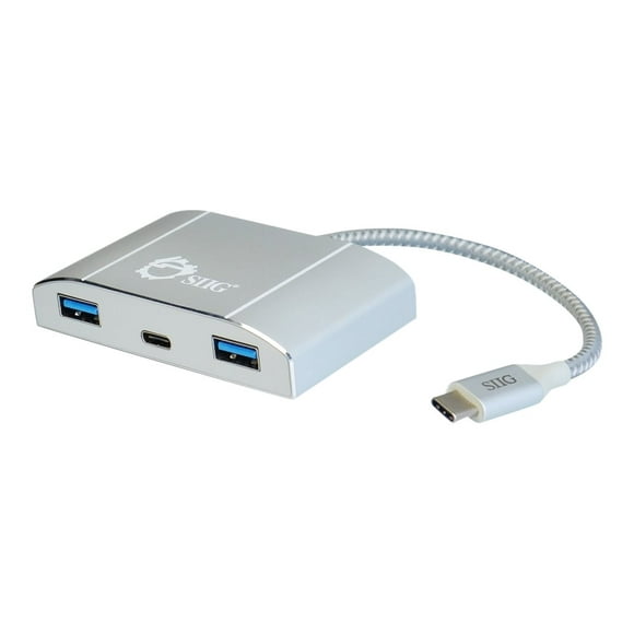 SIIG USB-C to 4-Port USB 3.0 Hub with PD Charging - 3A/1C - Hub - 3 x SuperSpeed USB 3.0 + 1 x USB-C - desktop