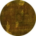 thumbnail image 1 of Ahgly Company Indoor Round Abstract Yellow Modern Area Rugs, 3' Round, 1 of 4