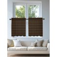 thumbnail image 4 of Black Brown Buffalo Plaid Tier Curtains 36 Inch Length,Sheer Curtains for Bedroom Living Room Window Geometric Classic Checkered Short Kitchen Curtains Drapes for Small Half Window 27.5"x36" 2 Panels, 4 of 7