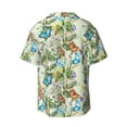 thumbnail image 6 of Lsque Meadow Plants And Butterflies print Men's Cuban Collar Short Sleeve Shirt Summer Beachwear Casual Button Down Fashionable Vacation Leisure Shirt-4X-Large, 6 of 7