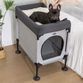thumbnail image 5 of Veehoo Elevated Dog Bunk Bed & Indoor Pet House for Small Dogs, Gray, 5 of 8