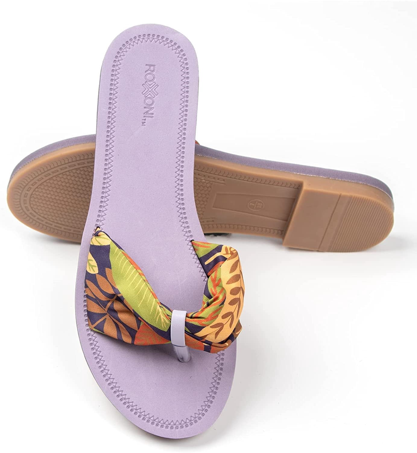 Women’s Floral Lace Strap Sandals – Boho Summer Slides with Colorful Flower Pattern, Trendy Indoor & Outdoor Casual Sandals