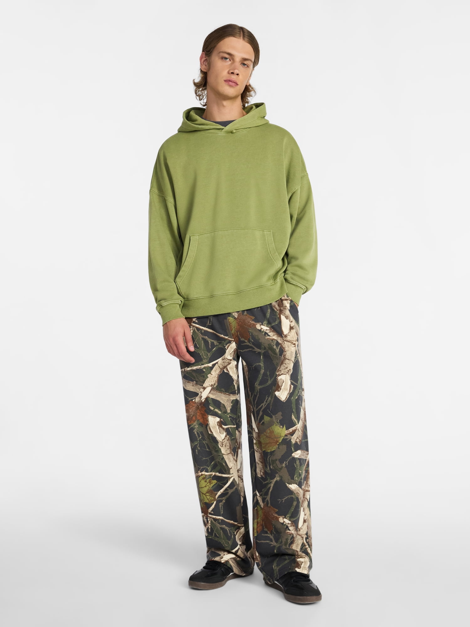 No Boundaries Boxy Fit Cropped Sweatshirt Hoodie, Men's & Big Men's