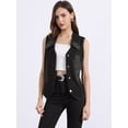 thumbnail image 4 of DARING DIVA Women's Denim Vest Sleeveless Jean Jacket Tops Button Down Waistcoat XS Black, 4 of 6