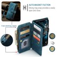 thumbnail image 4 of Dteck Case for iPhone 14 Plus Wallet Case for Women Men, Fashion Durable PU Leather Magnetic Flip Lanyard Strap Wristlet Zipper Card Holder Wallet Phone Case for iPhone 14 Plus 6.7-inch,Blue, 4 of 10