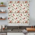 thumbnail image 5 of Cardinal Bird Sheer Curtains 54 Inches Long, Holly Branches Berry Winter Beige Light Filering Curtains, Breathable Simi Curtain Privacy Drapes for Kitchen Bathroom Nursery Small Window Treatment, 5 of 9