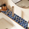 thumbnail image 2 of Yayeee Faucet Mat for Kitchen Sink 30" Diatomite Long Splash Guard Pad, Blue Hexagon Pattern, 2 Pack, 2 of 7