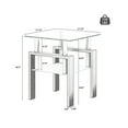 thumbnail image 7 of Modern Tempered Glass Side Table, Square End Table Coffee Table with Metal Legs and Open Shelf for Living Room Bedroom, Transparent 2-Piece, 7 of 7