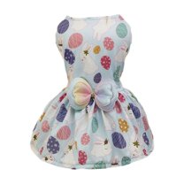 dajkiuy Dog Dresses for Small Dogs Cute Girl Female Dog Dress Mommy Puppy Shirt Skirt Doggie Dresses Pet Summer Clothes Apparel for Dogs and Cats (Easter Egg,Size L)