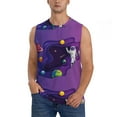 thumbnail image 2 of Lsque Astronaut Print Men's Cotton Blend Sleeveless Muscle Shirts (S-3XL)- Moisture Wicking, Odor Protection, UPF 30+,X-Large, 2 of 8