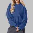 thumbnail image 2 of Wensltd Women's Hoodies Halloween Printing Warm Loose Fall Sweatshirts Pullover Long Sleeve Tops Black, 2 of 3
