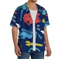 thumbnail image 4 of Xecao offers the Colorful Excavator for Men's Casual Short-sleeved Shirt, a button-up collared shirt with a pocket, perfect for beach vacations and yacht travel in the Large size., 4 of 7