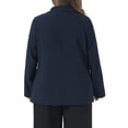 thumbnail image 3 of Agnes Orinda Women's Plus Size Blazers Lapel Long Sleeve Work Business Casual Suit Jacket with Button 2X Dark Blue, 3 of 6