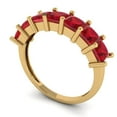 thumbnail image 2 of 2.03 ct Brilliant Princess Cut Simulated Ruby 14k Yellow Gold Eternity Band SZ 9.25, 2 of 6