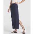 thumbnail image 5 of Real Essentials 3 Pack: Women's Ribbed High Waisted Maxi Skirt with Side Slit - Casual Long Pencil Skirt, 5 of 8