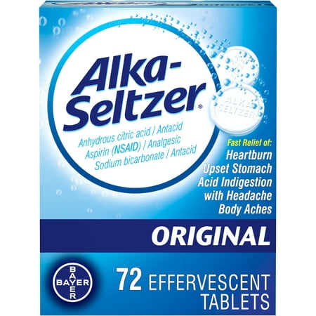 Alka-Seltzer Original Effervescent Tablets, 72 (Best Antacid For Ulcer Pain)