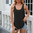 thumbnail image 5 of Tittly Tank Tops Vest for Women Women's Solid Color Fashionable Casual Round Neck Sleeveless Camisole Top Womens Tops Vest Tops for Women Black L, 5 of 7
