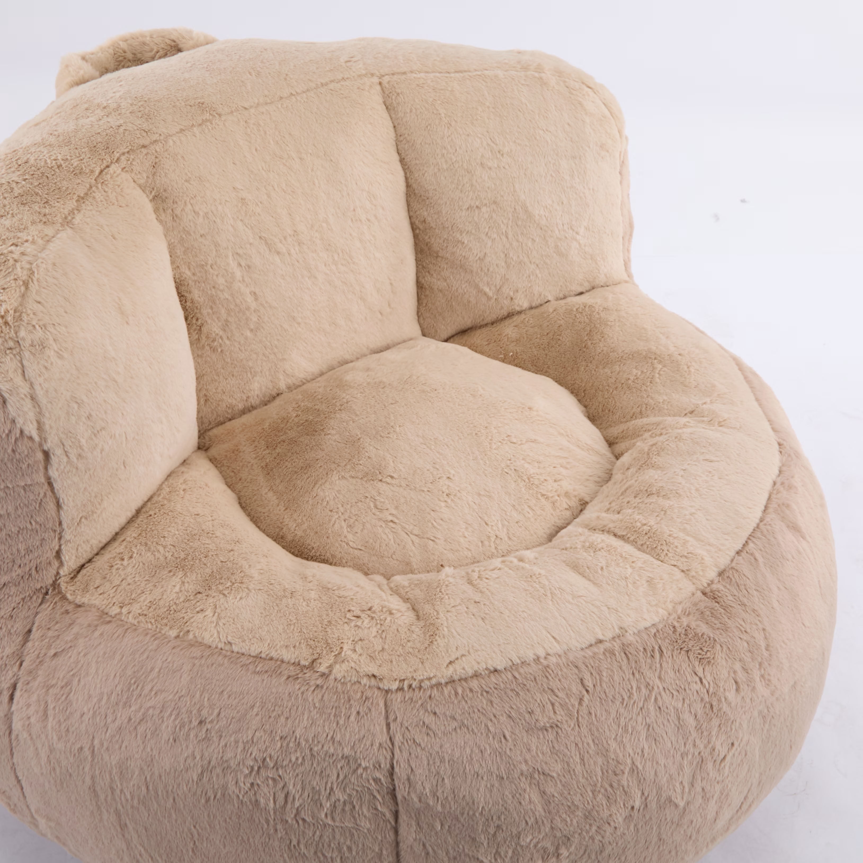 MAYEERTY Oversized Bean Bag Chair, Faux Rabbit Fur Lounge Sofa for Living Room Bedroom Dorm, No Assembly Required