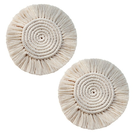 

Tassel Coaster Handmade Macrame Coaster Bohemian-Style Decorative Drinks Placemat