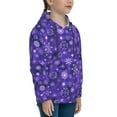 thumbnail image 3 of Fotbe New Year Snowflakes Pattern Youth Pullover Hooded Sweatshirt, Boys Hoodie, Kangaroo Pocket Hoodie for Kids Girls -Large, 3 of 6