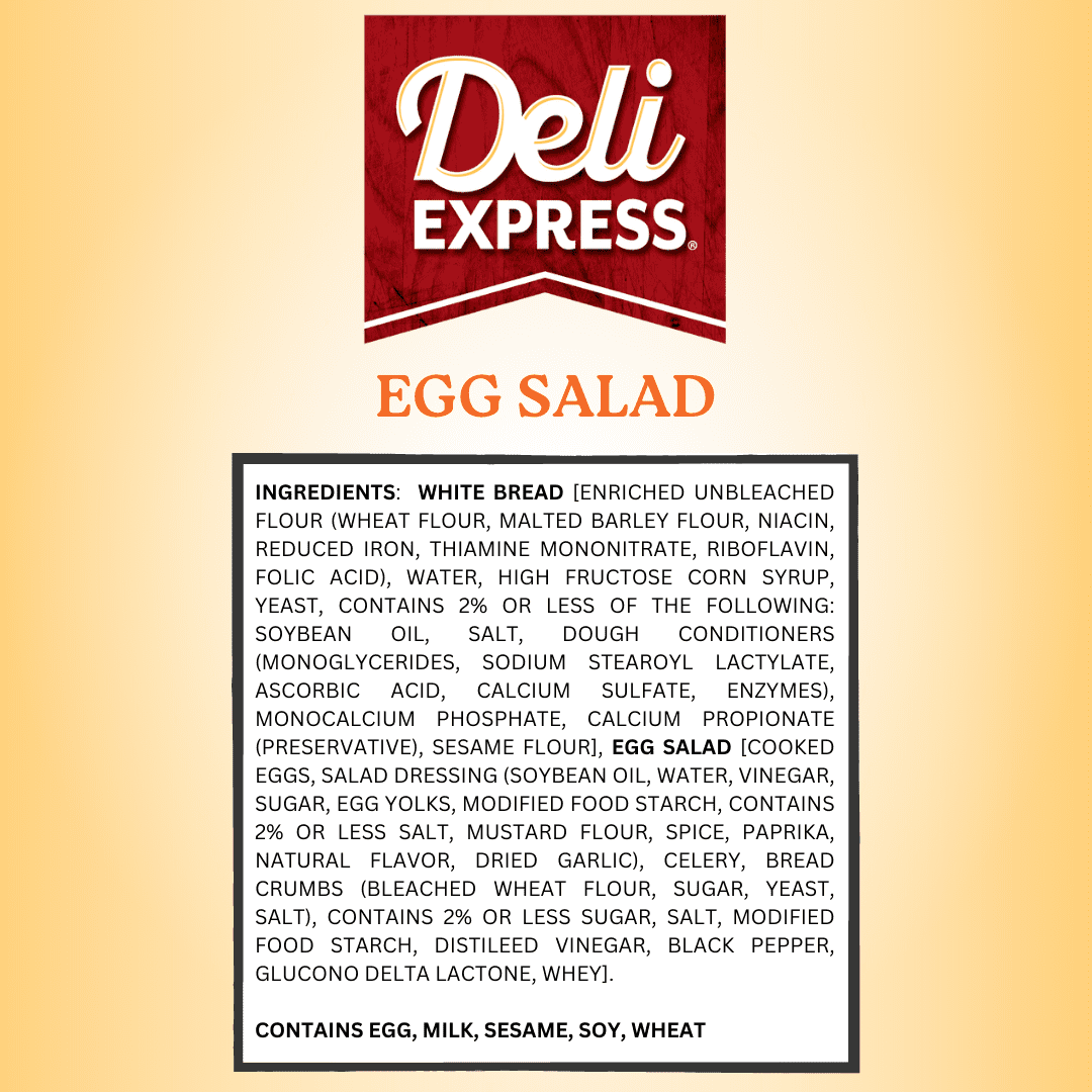 Deli Express Egg Salad Sandwich Wedge, 4.8 oz, 1 Count