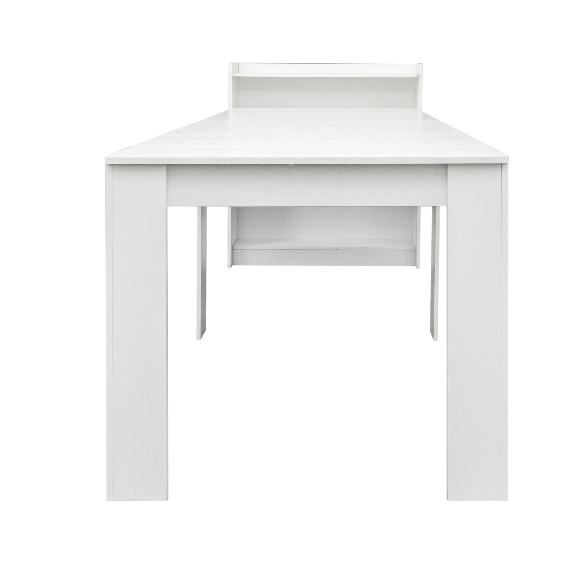Extendable Dining Table with Storage, White