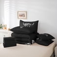 thumbnail image 6 of Homewish Retro Bull Skull 7-Piece Bedding Comforter Set,Boho Bohemian Tribal King Bedding Sets,White Black Bed Sheets For Boys Kids,Microfiber Bedroom Decor Reversible, 6 of 8