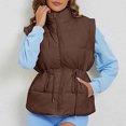 thumbnail image 5 of Lindreshi Puffer Vest Women Plus Size Clearance Womens Puffer Stand Collar Quilted Zip up Padded Puffy Sleeveless Jacket Bubble Coat, 5 of 7