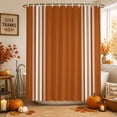 thumbnail image 2 of Vintage Orange Striped Shower Curtain Set - Extra Long 72" x 96" Washable Bathtub Curtain with 12 Hooks, Farmhouse White Stripes Aesthetics Waterproof Fabric Stall Shower Curtains for Bathroom Décor, 2 of 8