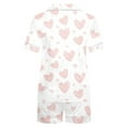 thumbnail image 6 of Taylonsss Womens Printed Short Sleeve Pajama Set Button-Down Collar Matching Top and Bottoms Casual Sleepwear Loungewear, 6 of 7