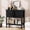 Black, variant on FROMJBEST 31.5" Black Entryway Console Table with Sliding Drawer Doors and Storage Shelf for Hallway, Living Room, or Office