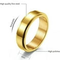 thumbnail image 2 of Rose Gold/Black/Silver Rotatable Band 6MM Men Women Stainless Steel Ring Sz 5-12, 2 of 8