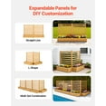 thumbnail image 3 of VEVOR Wood Privacy Fence, 36 x 45 inch Air Conditioner Fence, 2 Slatted Panel Solid Outdoor Wood Privacy Screen with 2 Planters, Metal Stakes, Trash Can Hider Fences Suitable for Garden, Pool,Brown, 3 of 9
