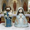 thumbnail image 2 of Estatua de la Sagrada Familia, San José con el joven Jesús, Virgen María, figura de resina, belén de interior, decoración de mesa, regalo religioso para la decoración del hogar y la oficina., 2 of 7